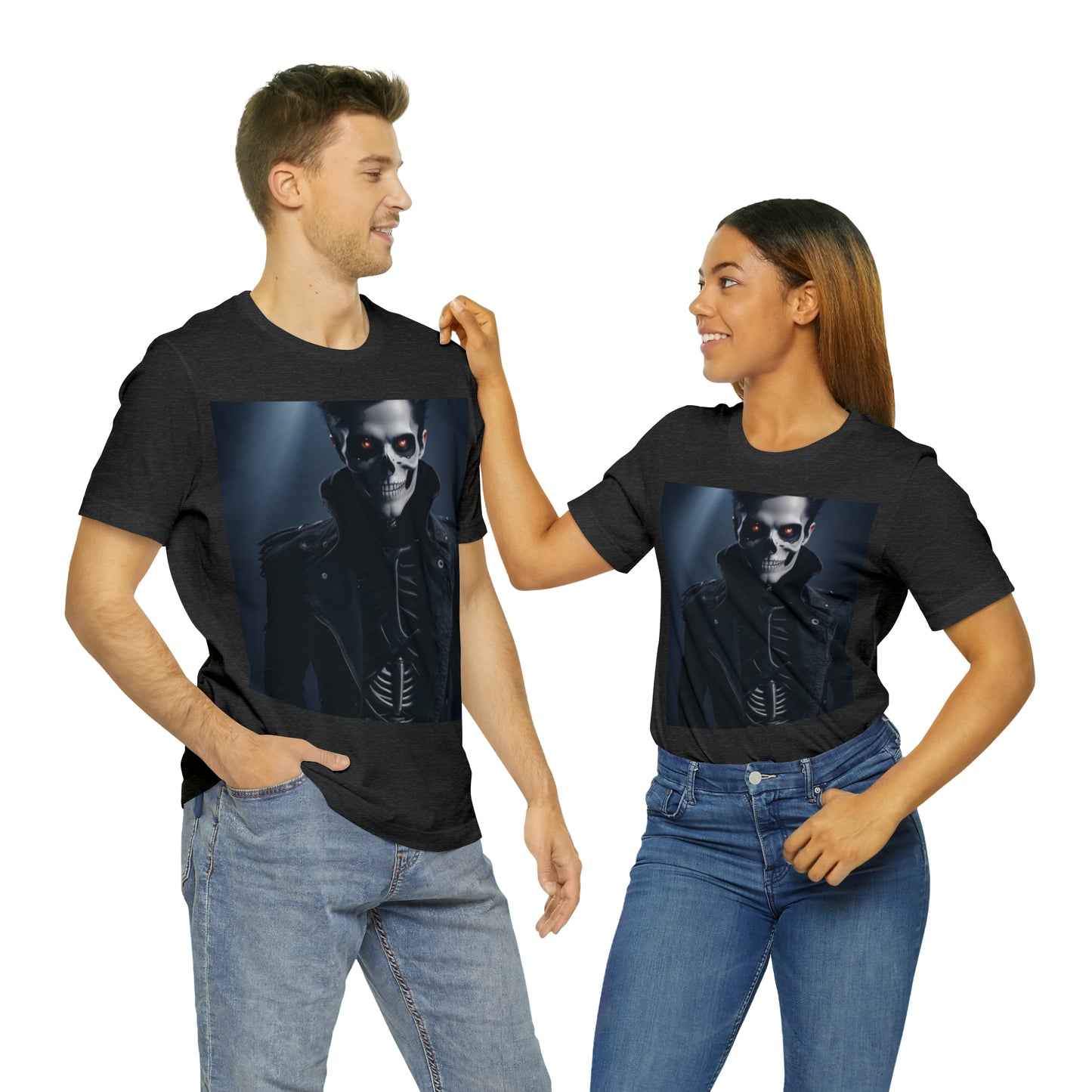 Camiseta de manga corta Unisex Jersey - Halloween Skeleton man AI - 02