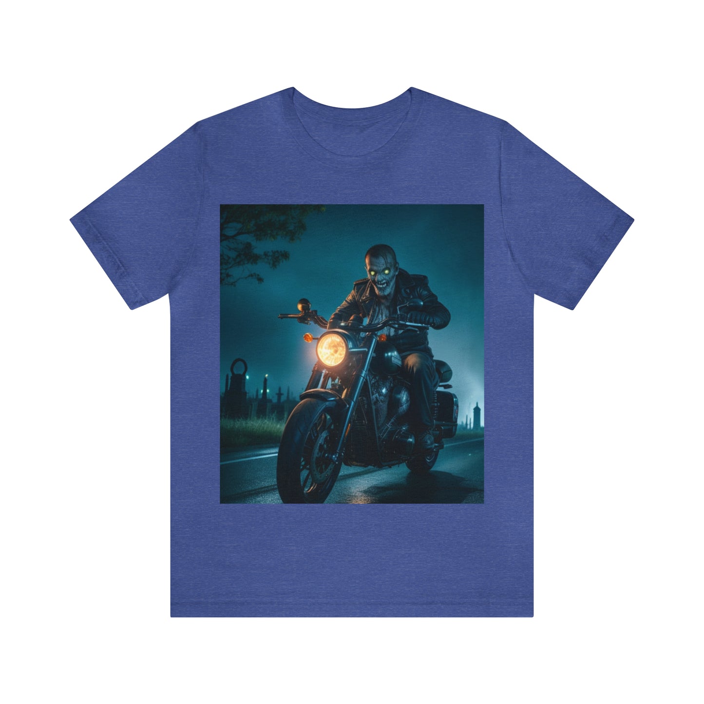 Camiseta de manga corta unisex Jersey - Halloween Motociclista AI - 03
