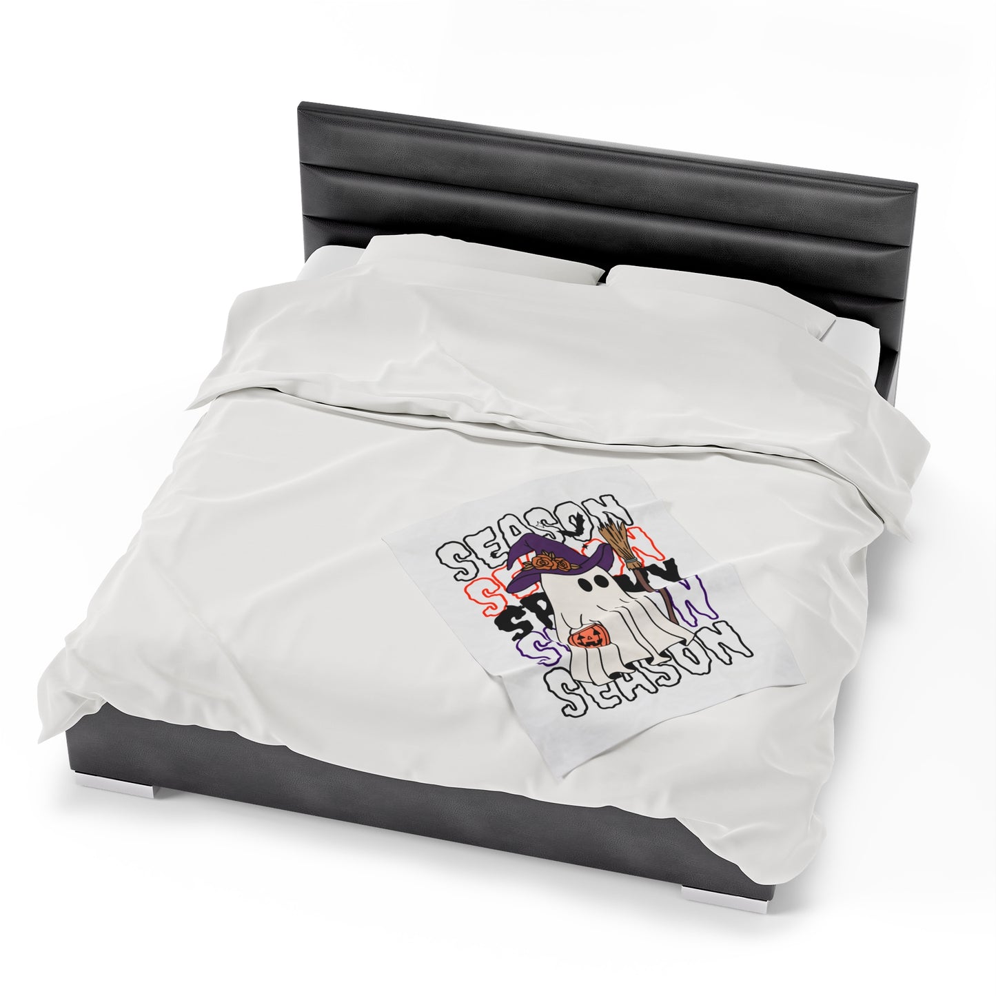 Couverture Peluche Velours - Halloween - Petit Fantôme - 13