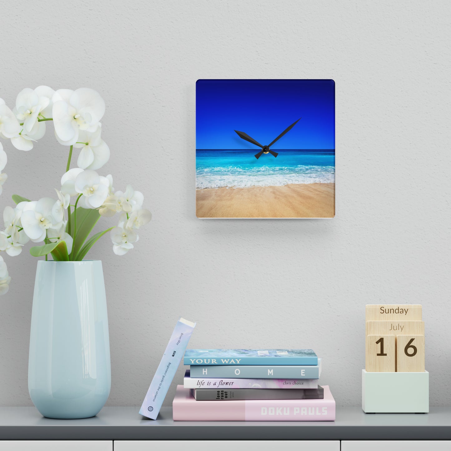 Reloj de pared acrílico - Playa