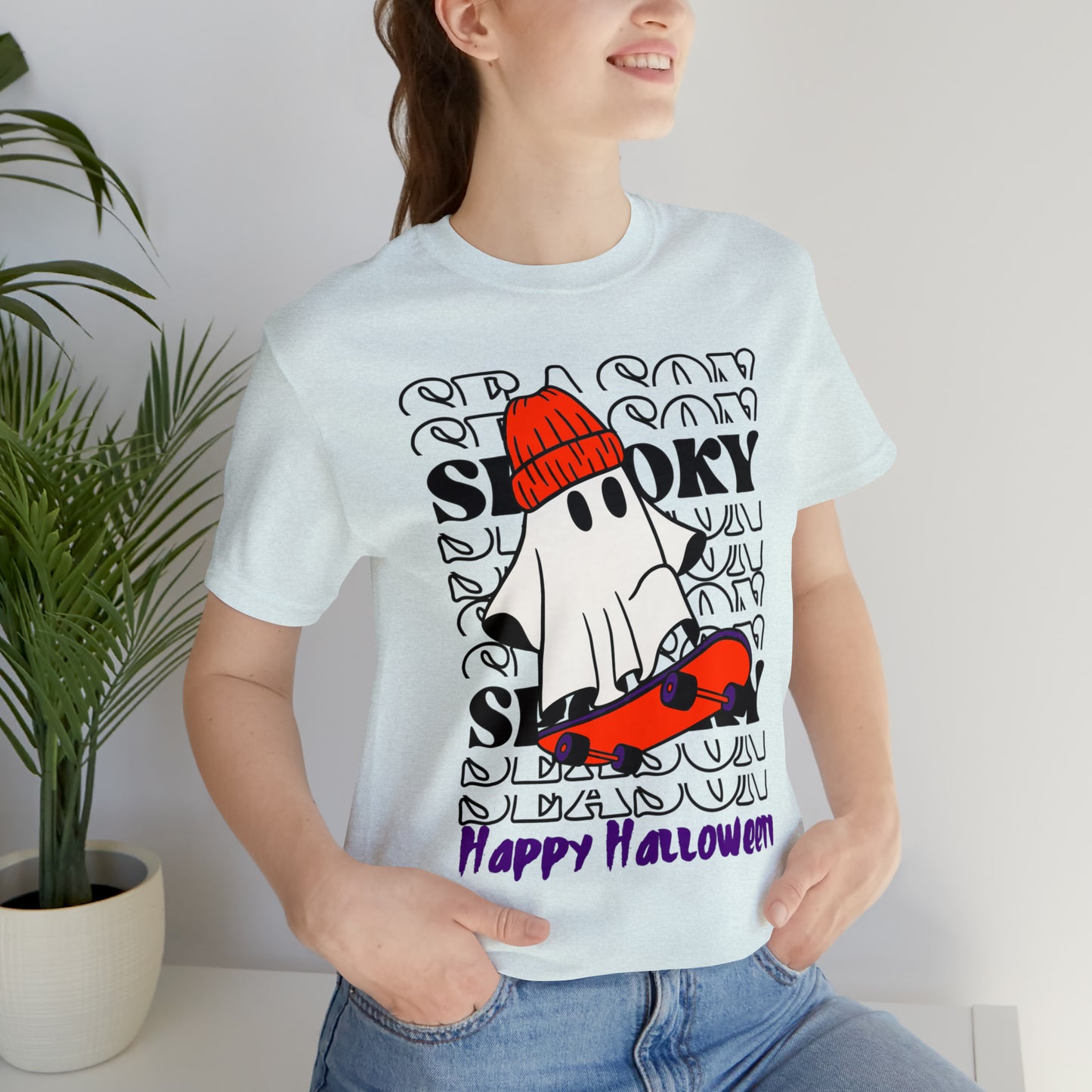 Camiseta de manga corta de jersey unisex - Halloween - Pequeño fantasma - 02
