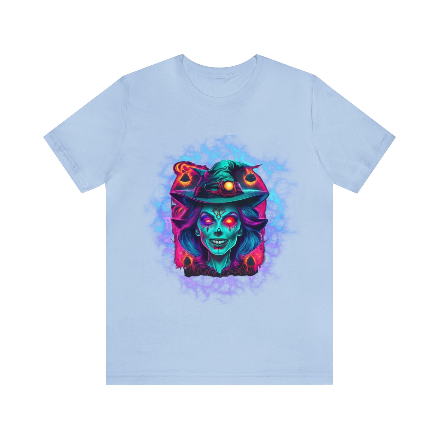 Unisex Jersey Short Sleeve Tee - Halloween Witch Skulls - 02