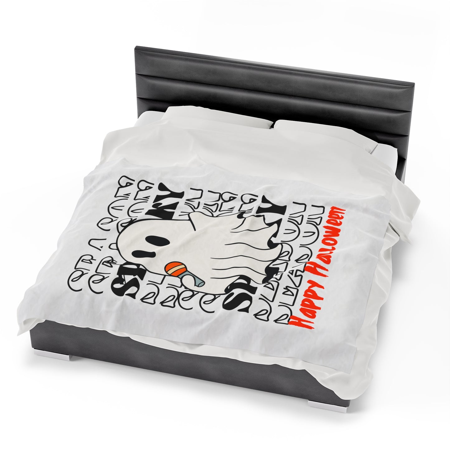 Couverture en peluche en velours - Halloween - Petit Fantôme - 06
