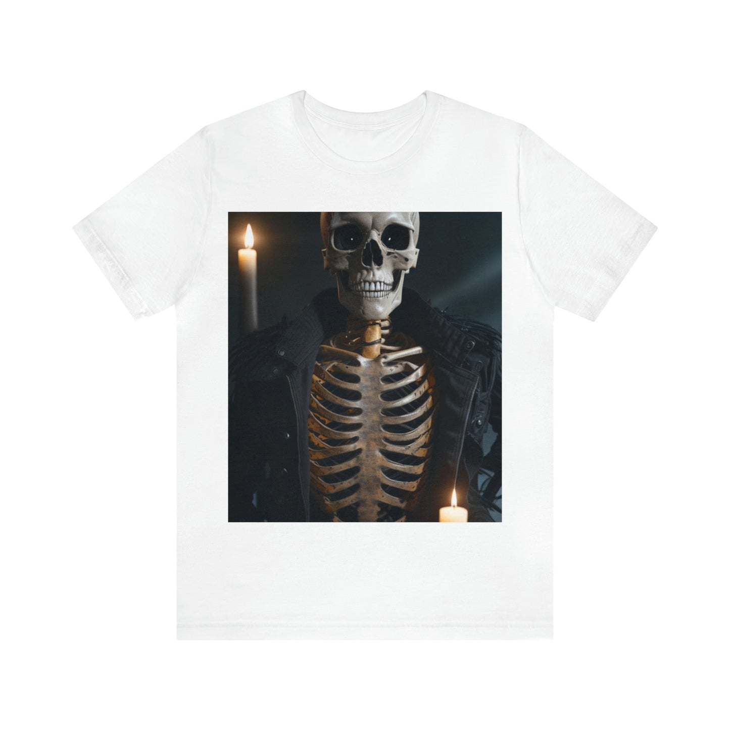 Unisex Jersey Short Sleeve Tee - Halloween Skeleton man AI - 03