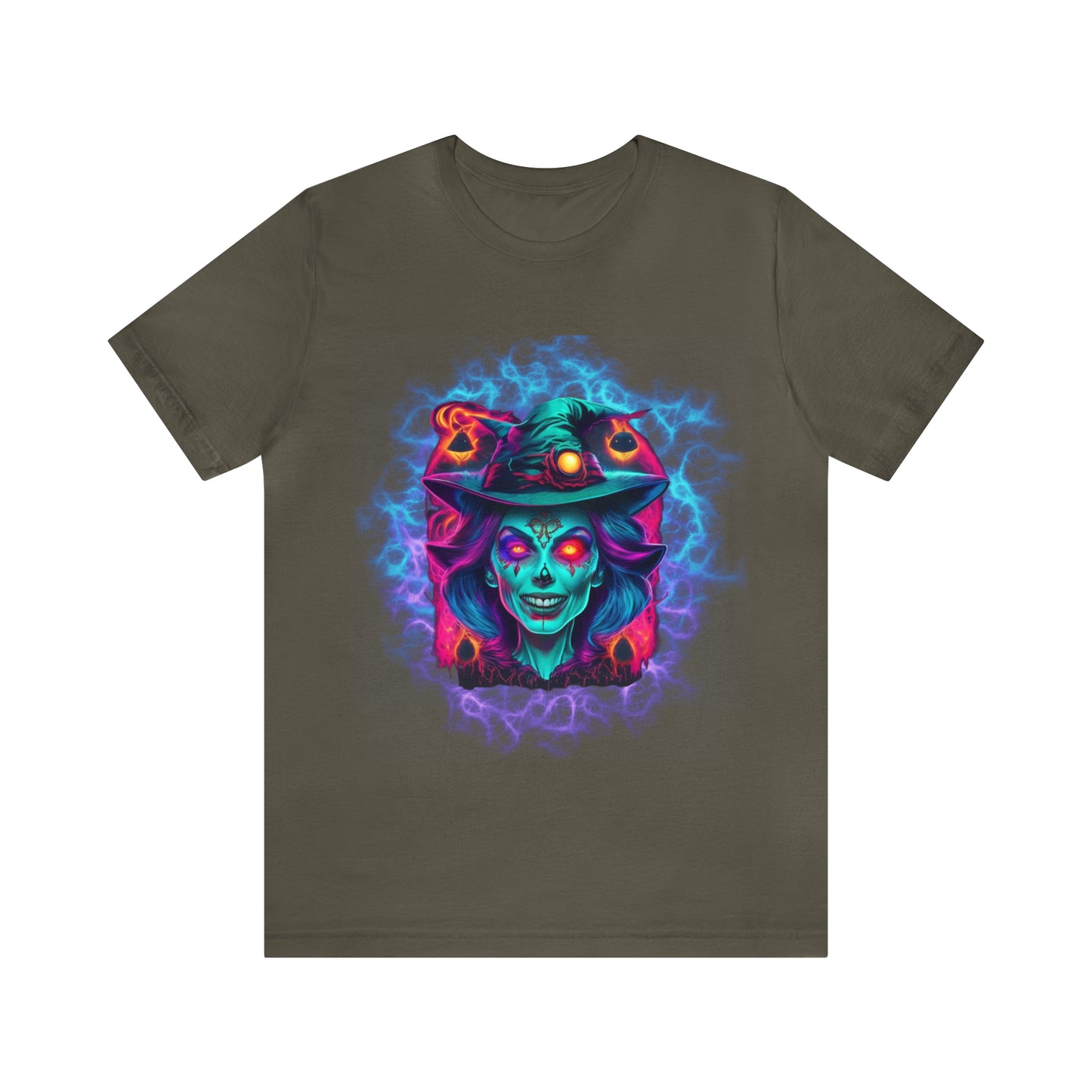 Camiseta de manga corta unisex Jersey - Calaveras de brujas de Halloween - 02