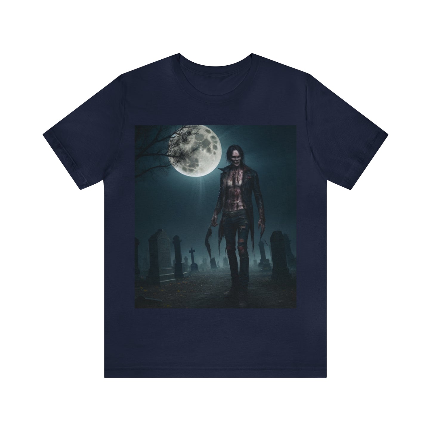 Camiseta de manga corta Unisex Jersey - Halloween Skeleton man AI - 04