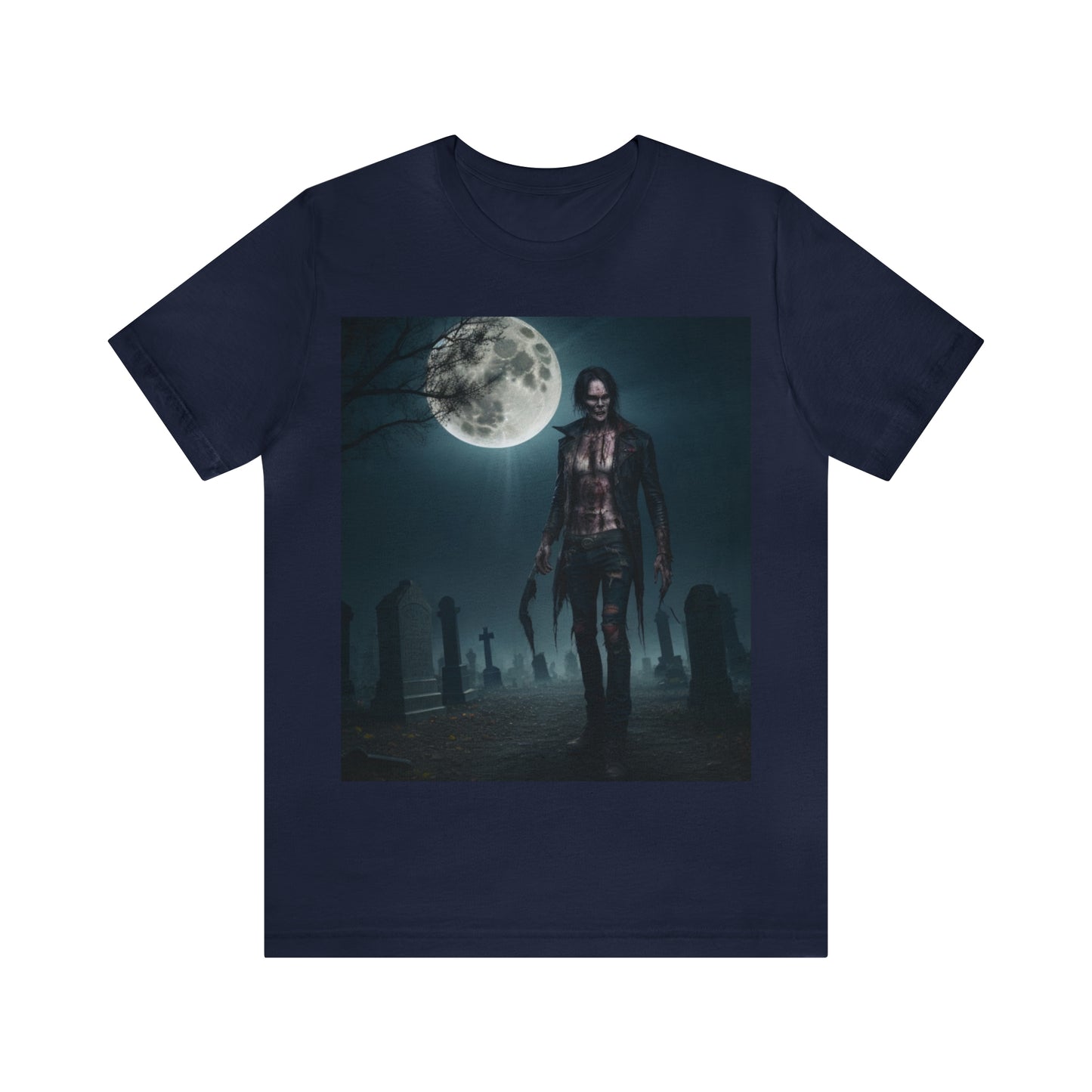 Unisex Jersey Short Sleeve Tee - Halloween Skeleton man AI - 04