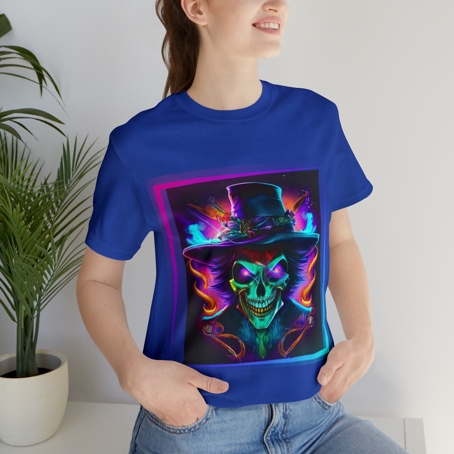 Camiseta de manga corta unisex Jersey - Calaveras de brujas de Halloween - 01