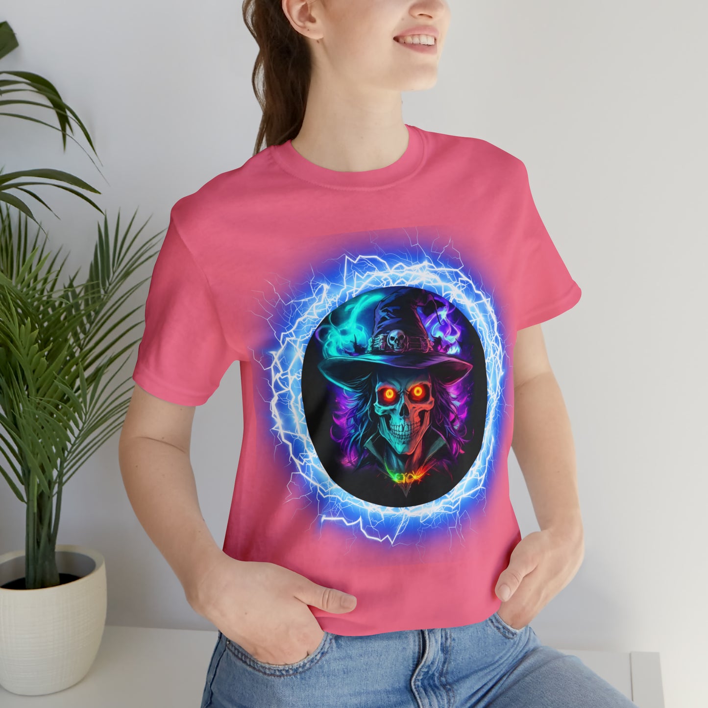 Camiseta de manga corta unisex Jersey - Calaveras de brujas de Halloween - 06