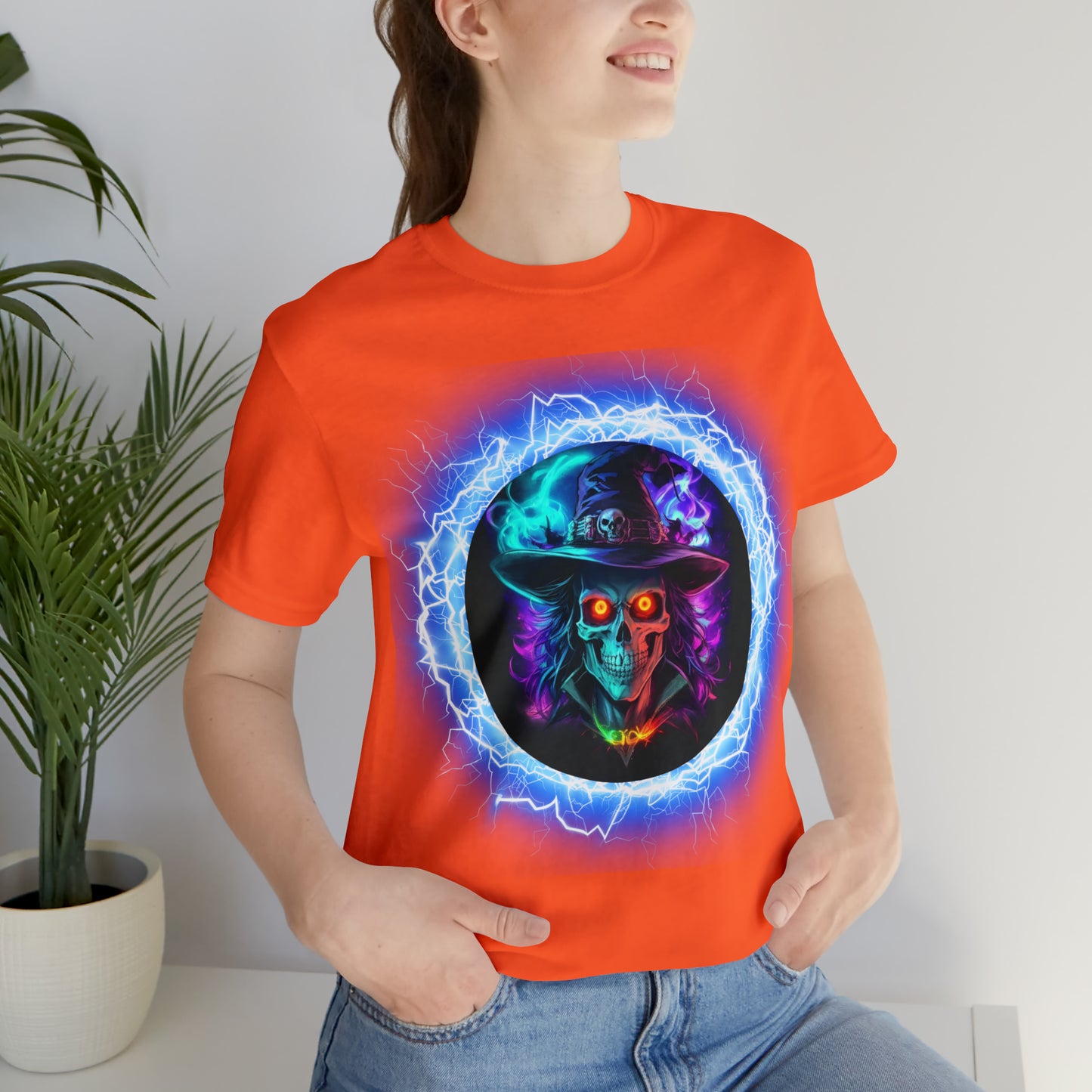 Camiseta de manga corta unisex Jersey - Calaveras de brujas de Halloween - 06