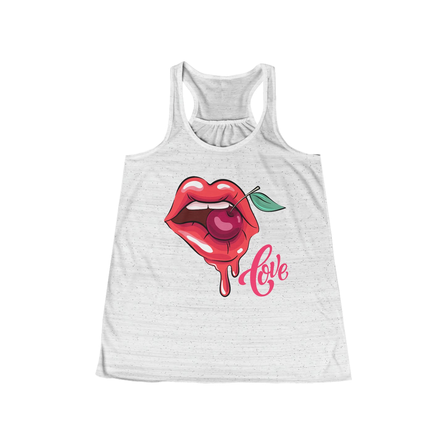 Camiseta sin mangas fluida con espalda cruzada para mujer - Labios de amor - 01