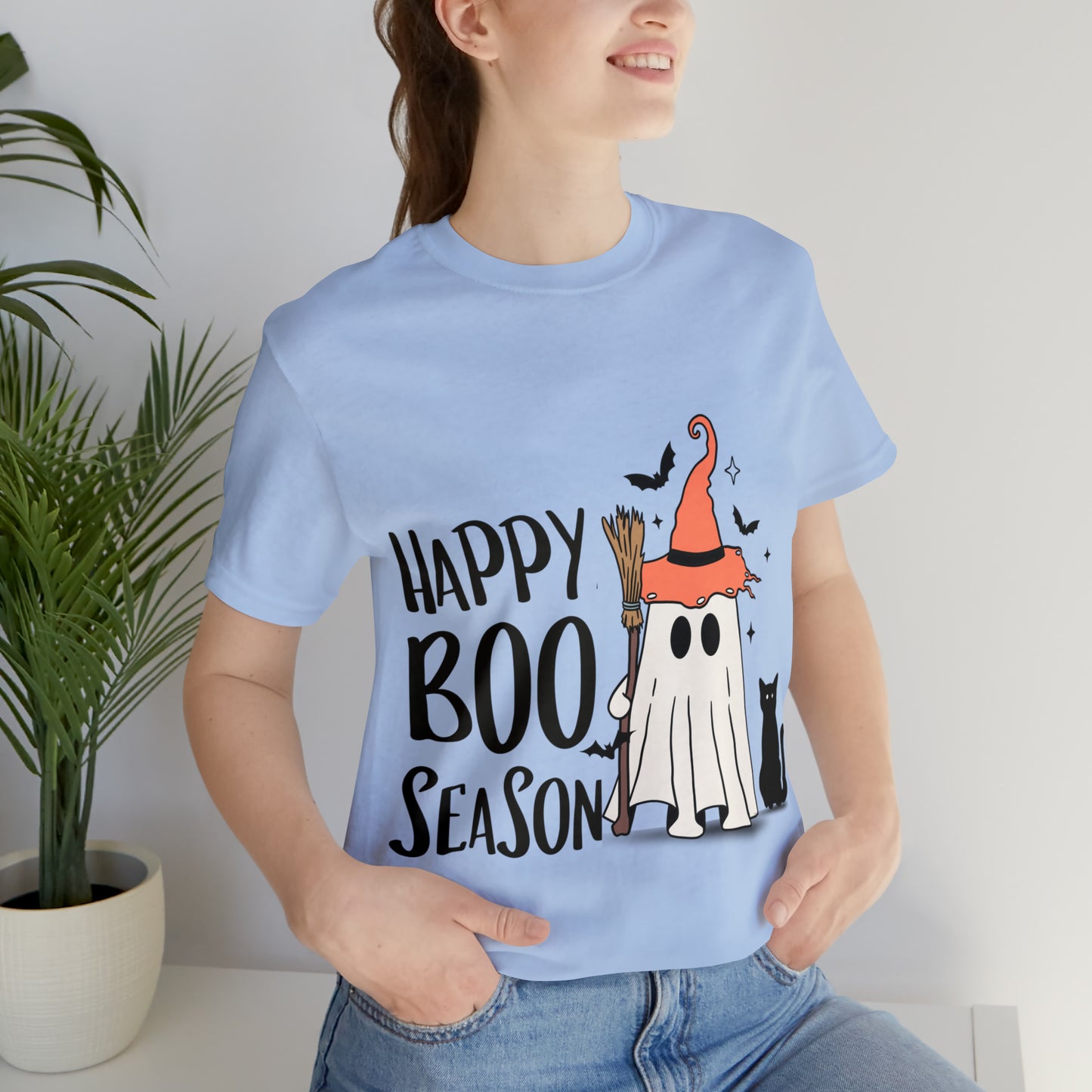 Tee-shirt à manches courtes en jersey unisexe - Halloween - Petit Fantôme - 22