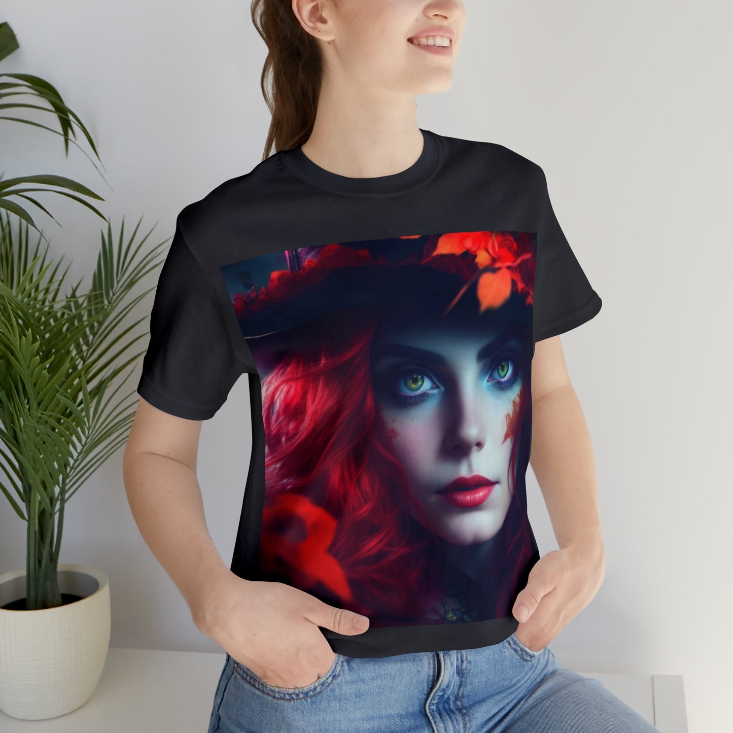Camiseta de manga corta unisex Jersey - Halloween Witch AI - 04