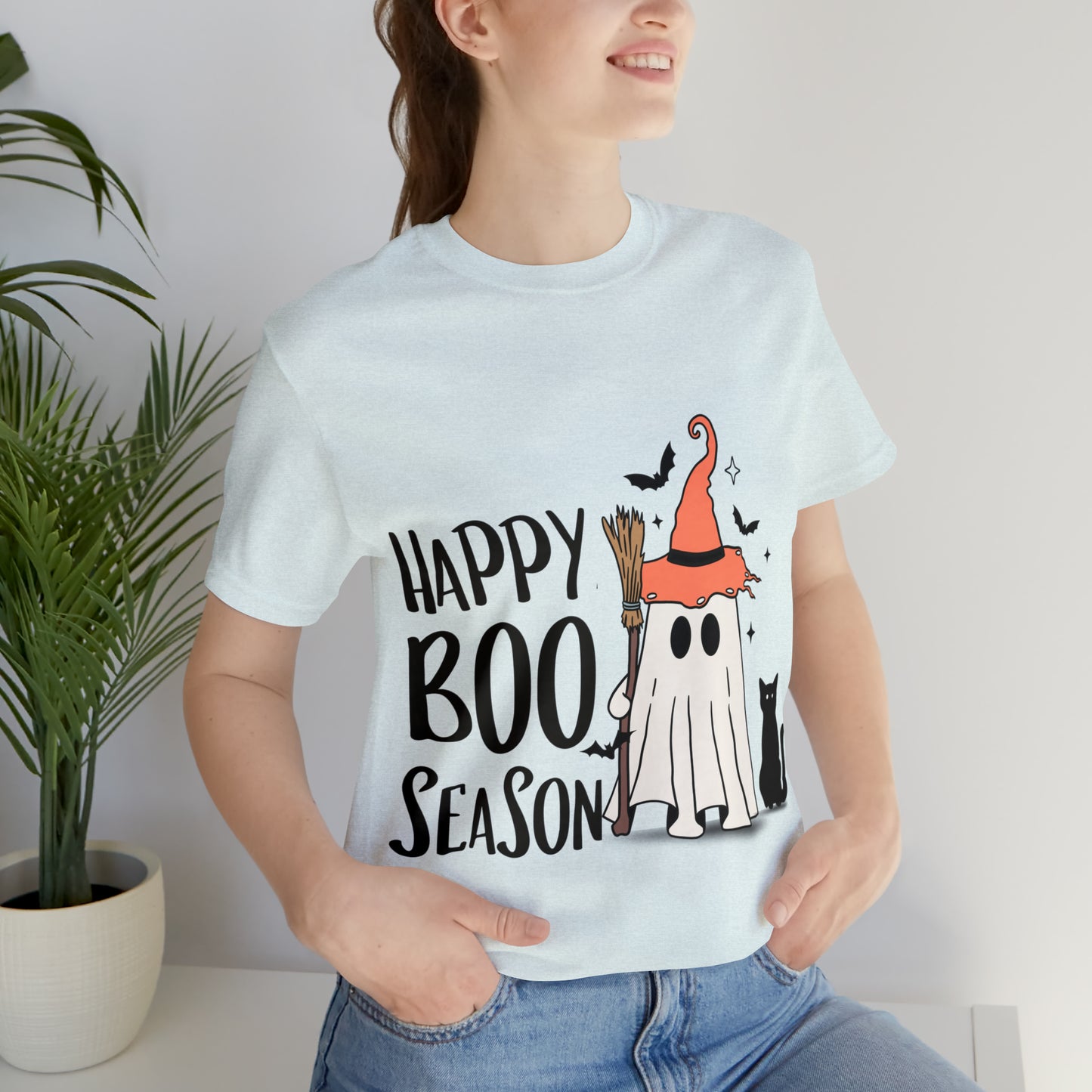 Unisex Jersey Short Sleeve Tee - Halloween - Little Ghost - 22