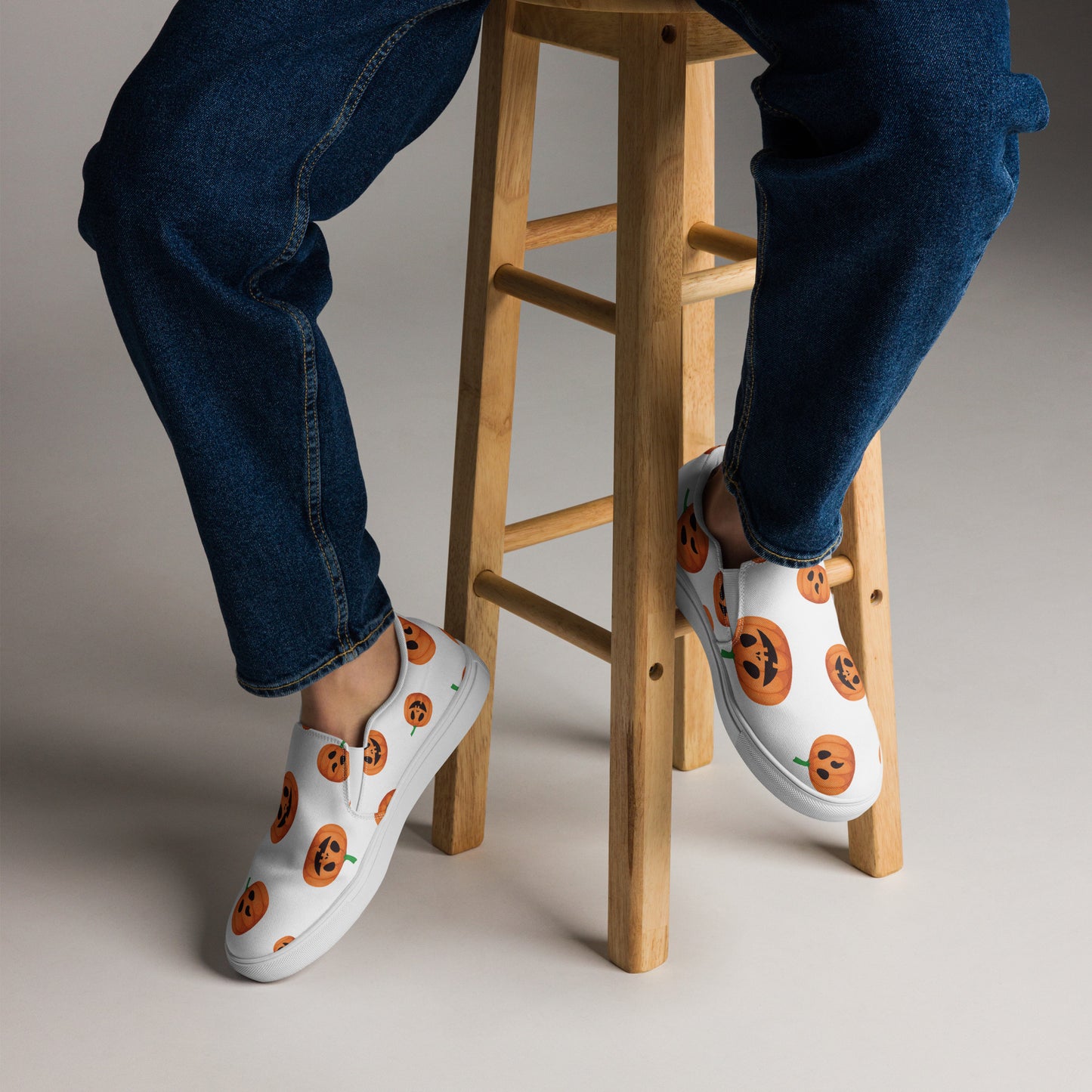 Chaussures à enfiler en toile pour hommes - Halloween - Citrouilles