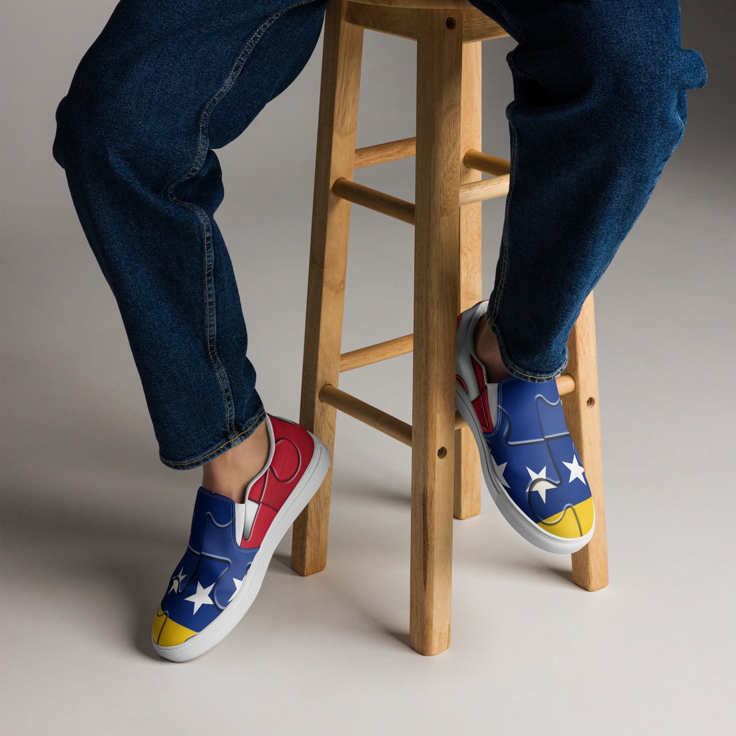 Zapatos de lona sin cordones para hombre - Bandera de Venezuela