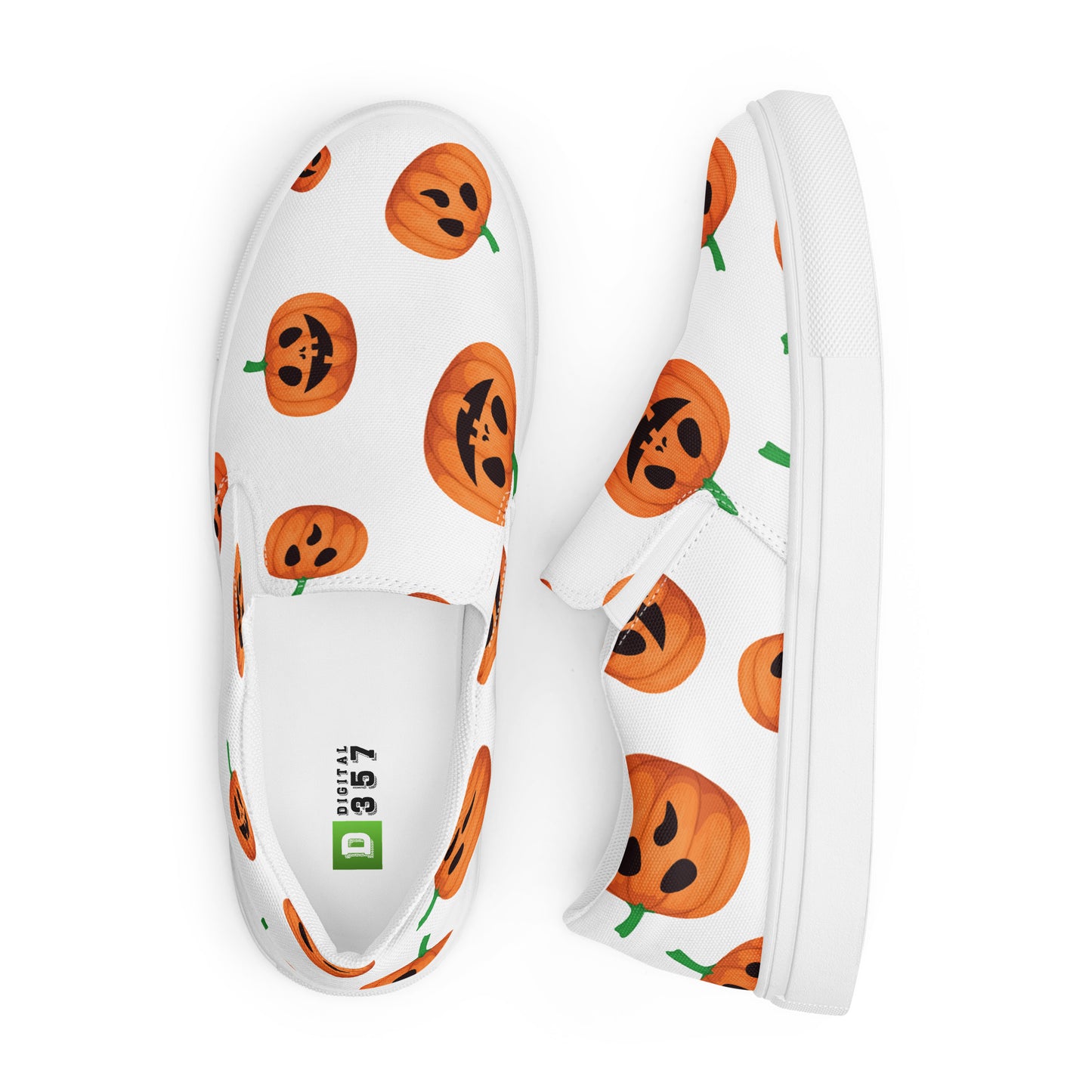 Chaussures à enfiler en toile pour hommes - Halloween - Citrouilles