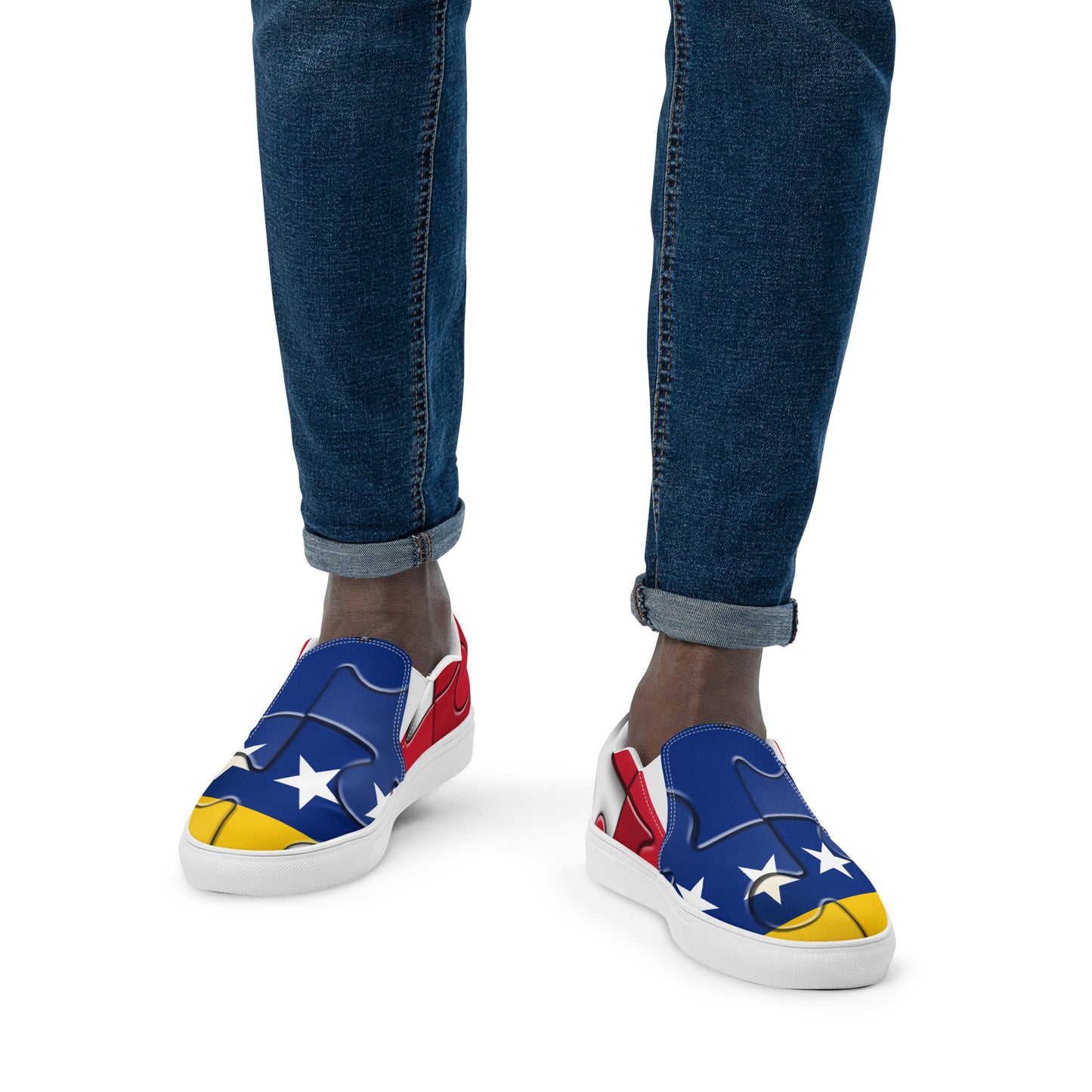 Zapatos de lona sin cordones para hombre - Bandera de Venezuela