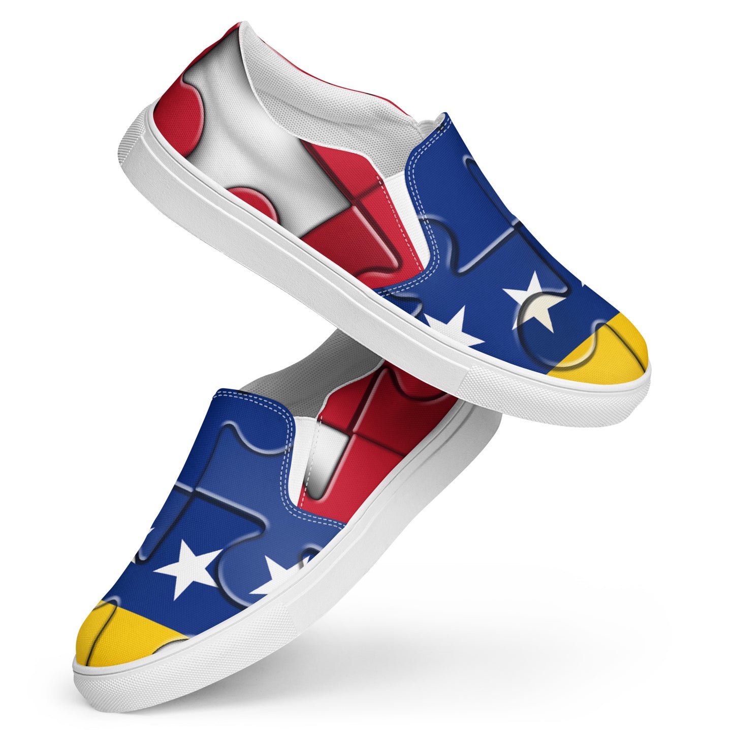 Zapatos de lona sin cordones para hombre - Bandera de Venezuela