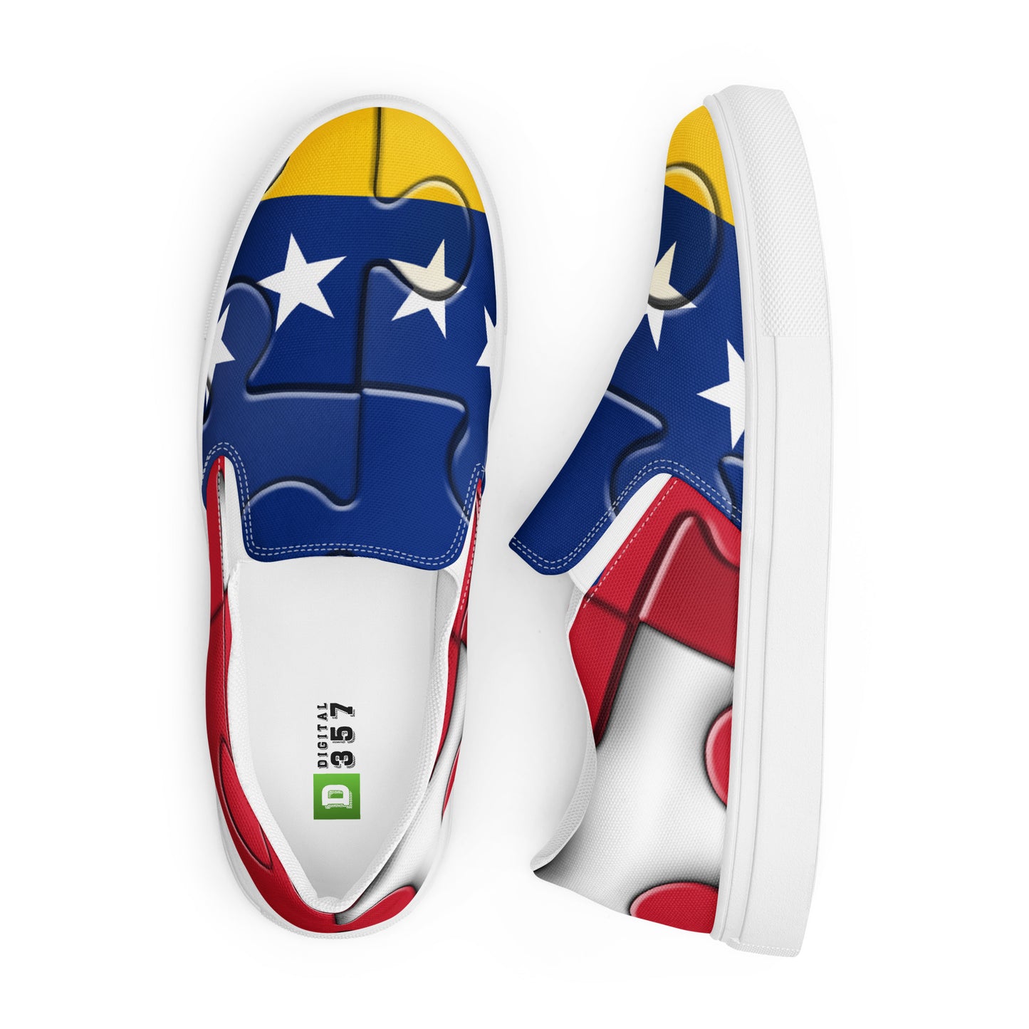 Zapatos de lona sin cordones para hombre - Bandera de Venezuela