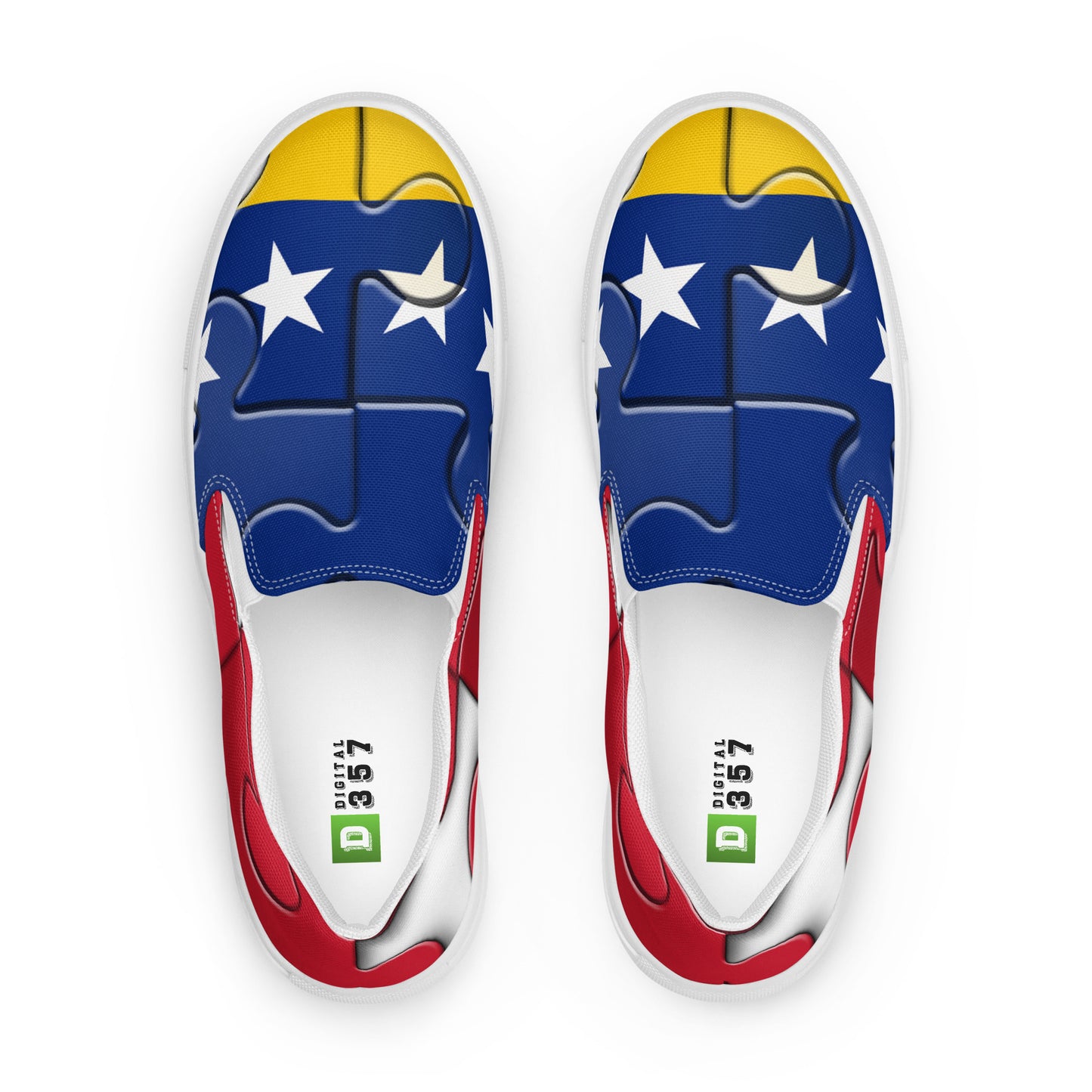 Zapatos de lona sin cordones para hombre - Bandera de Venezuela