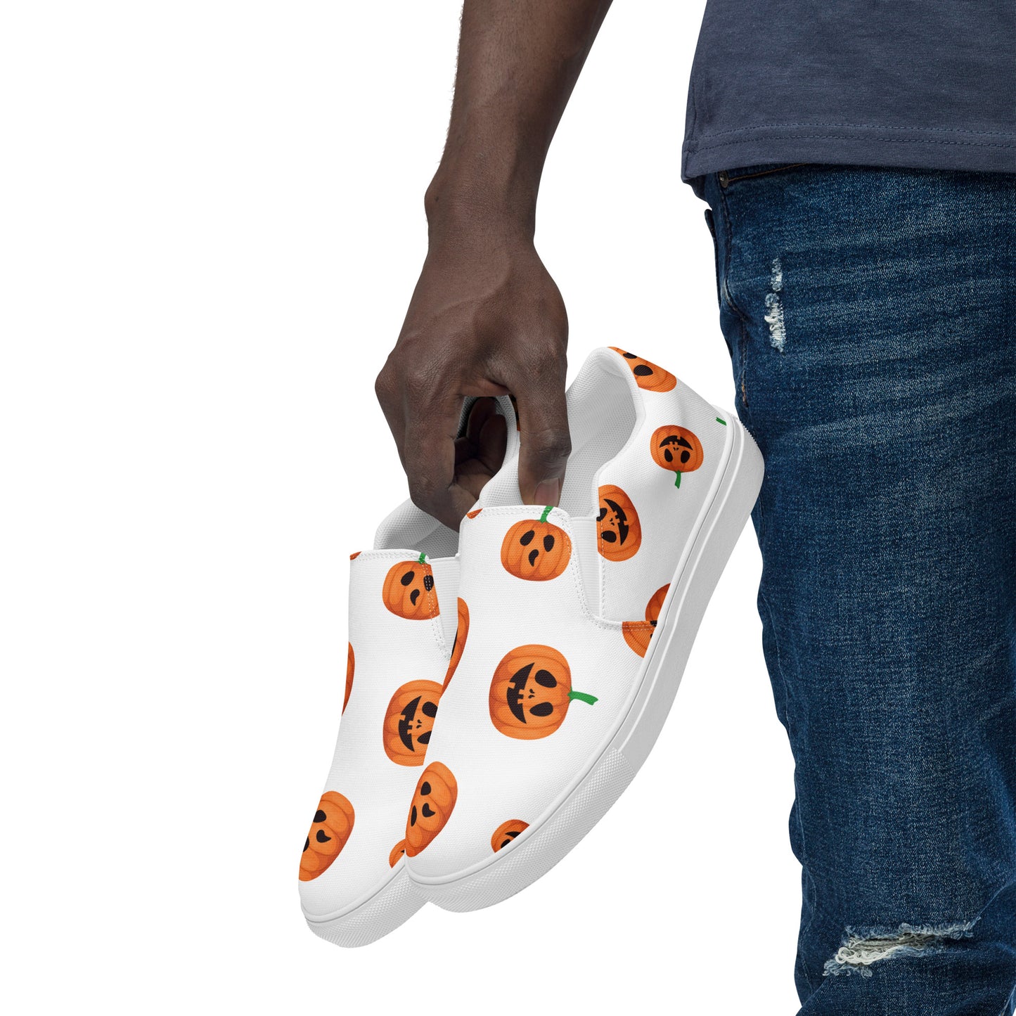 Chaussures à enfiler en toile pour hommes - Halloween - Citrouilles