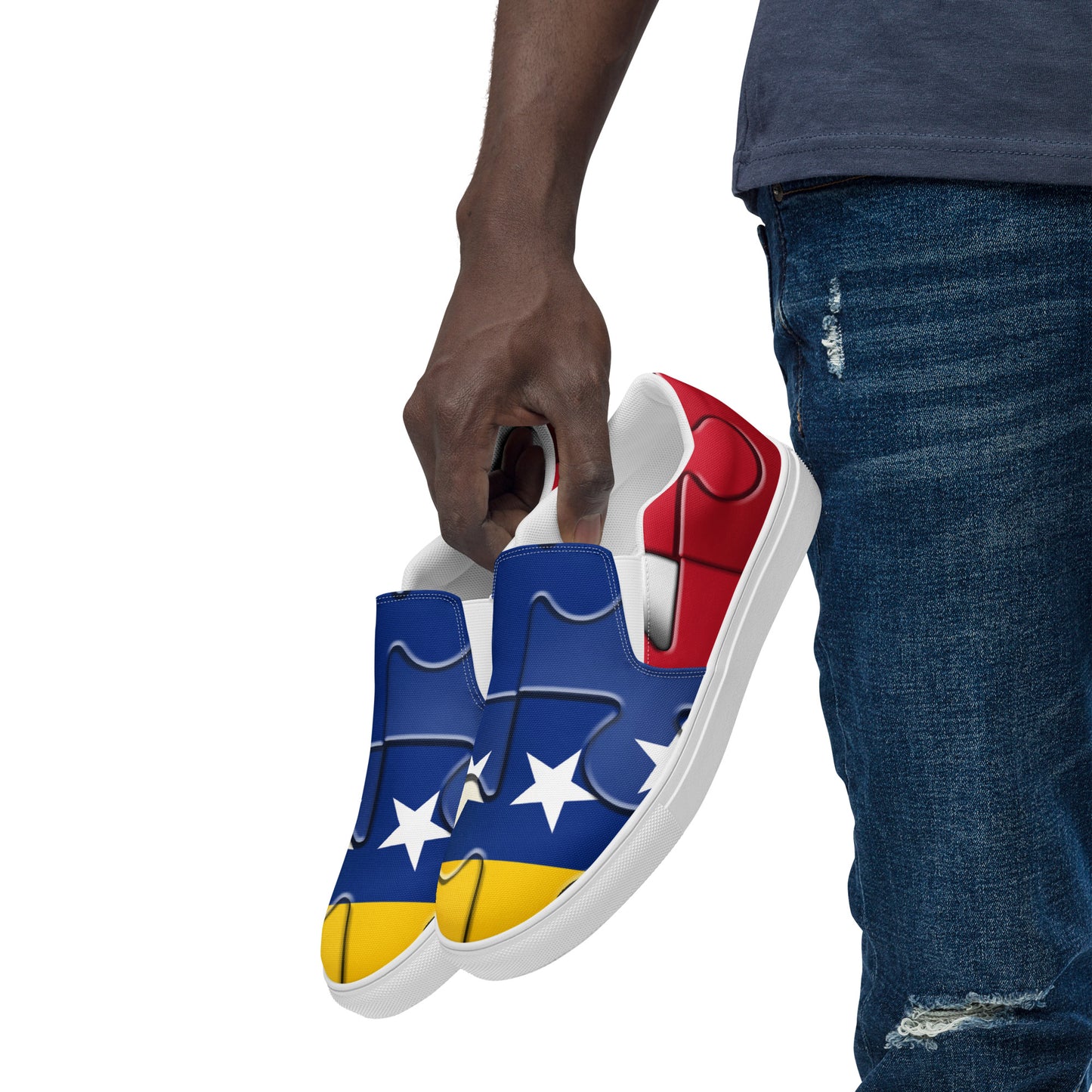 Zapatos de lona sin cordones para hombre - Bandera de Venezuela