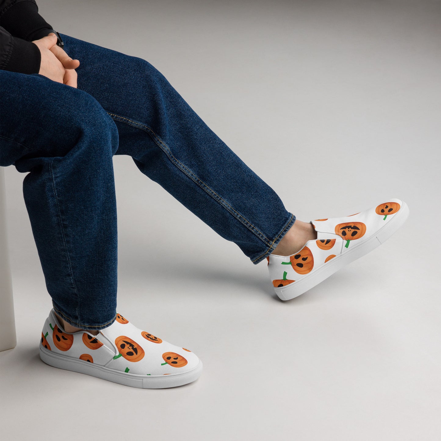 Chaussures à enfiler en toile pour hommes - Halloween - Citrouilles