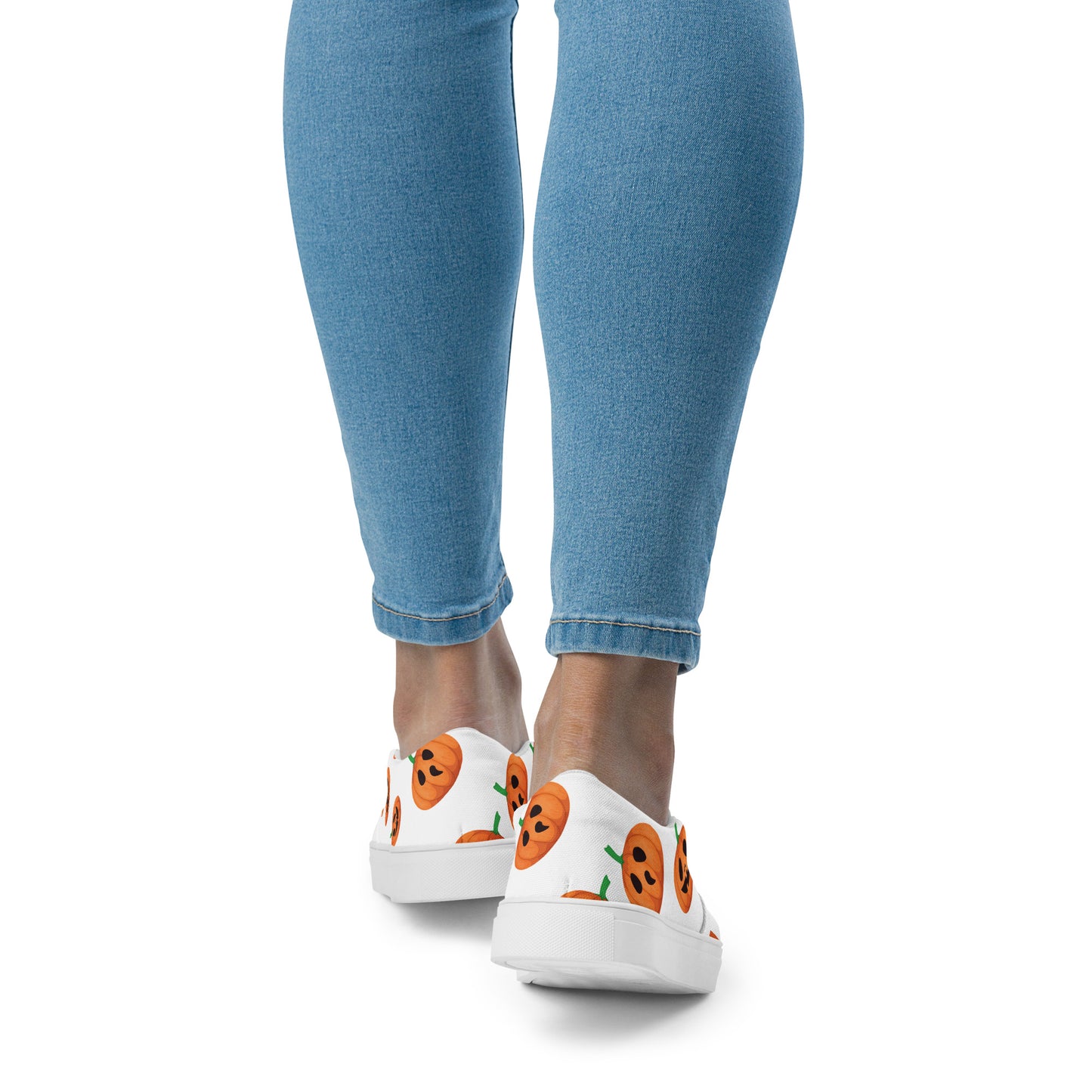 Chaussures à enfiler en toile pour femmes - Halloween - Citrouilles