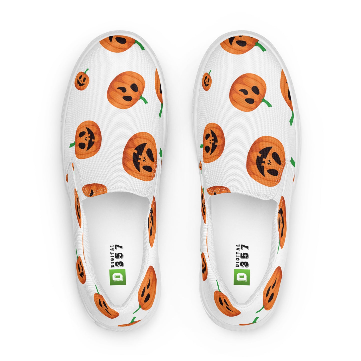 Chaussures à enfiler en toile pour femmes - Halloween - Citrouilles