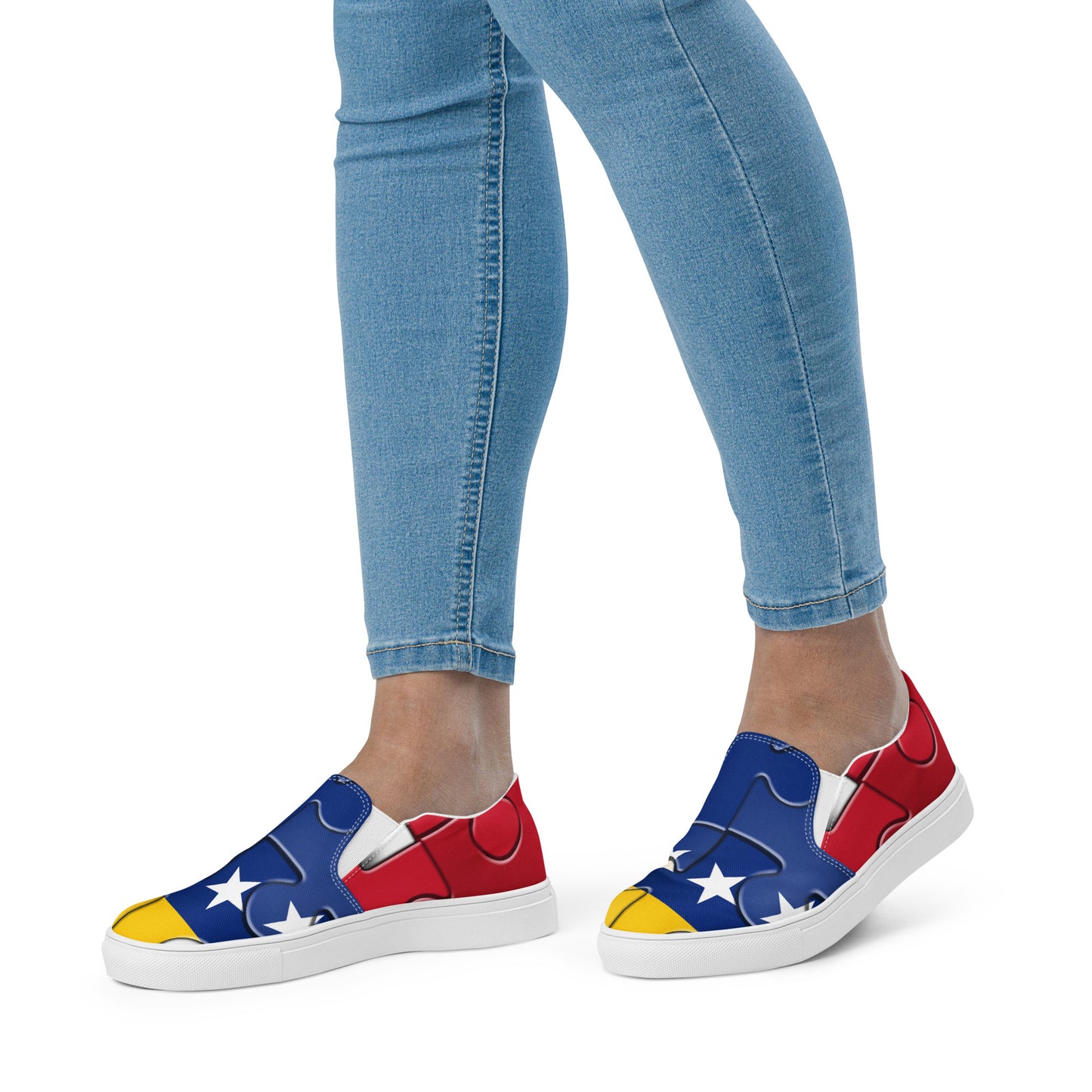 Zapatos de lona sin cordones para mujer - Bandera de Venezuela