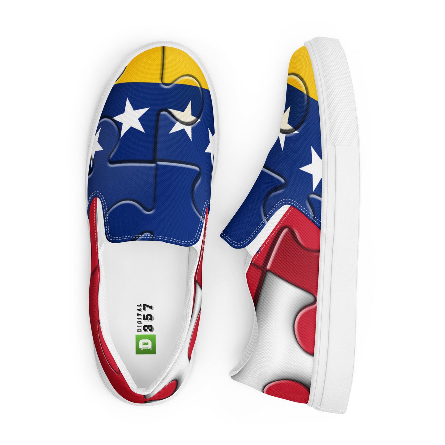 Zapatos de lona sin cordones para mujer - Bandera de Venezuela