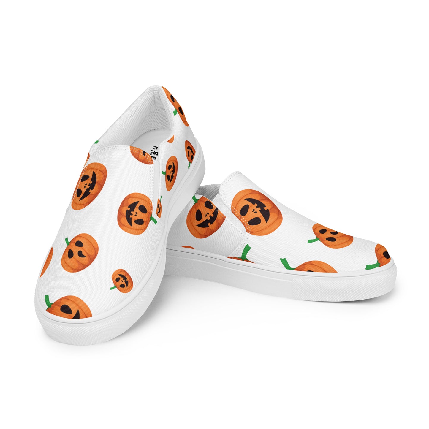 Chaussures à enfiler en toile pour femmes - Halloween - Citrouilles