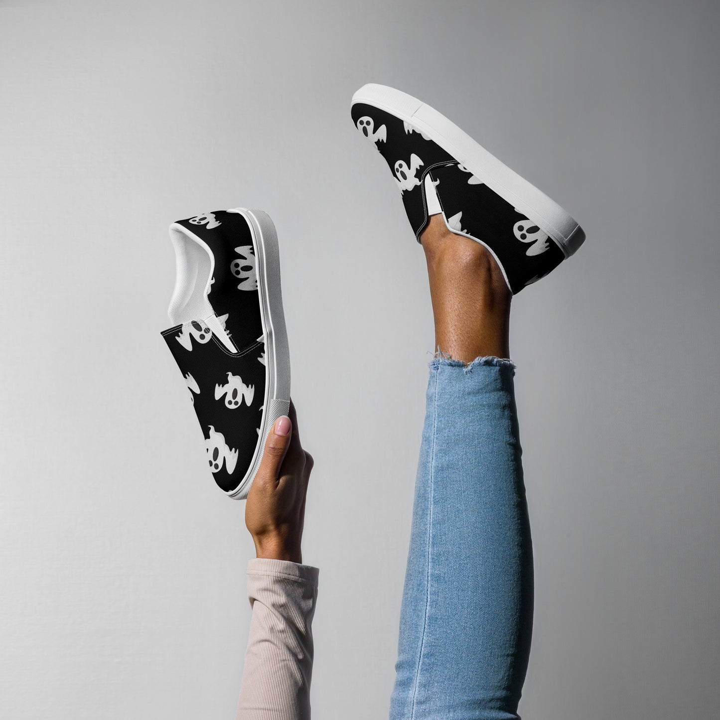 Chaussures à enfiler en toile pour femmes - Halloween - Fantômes