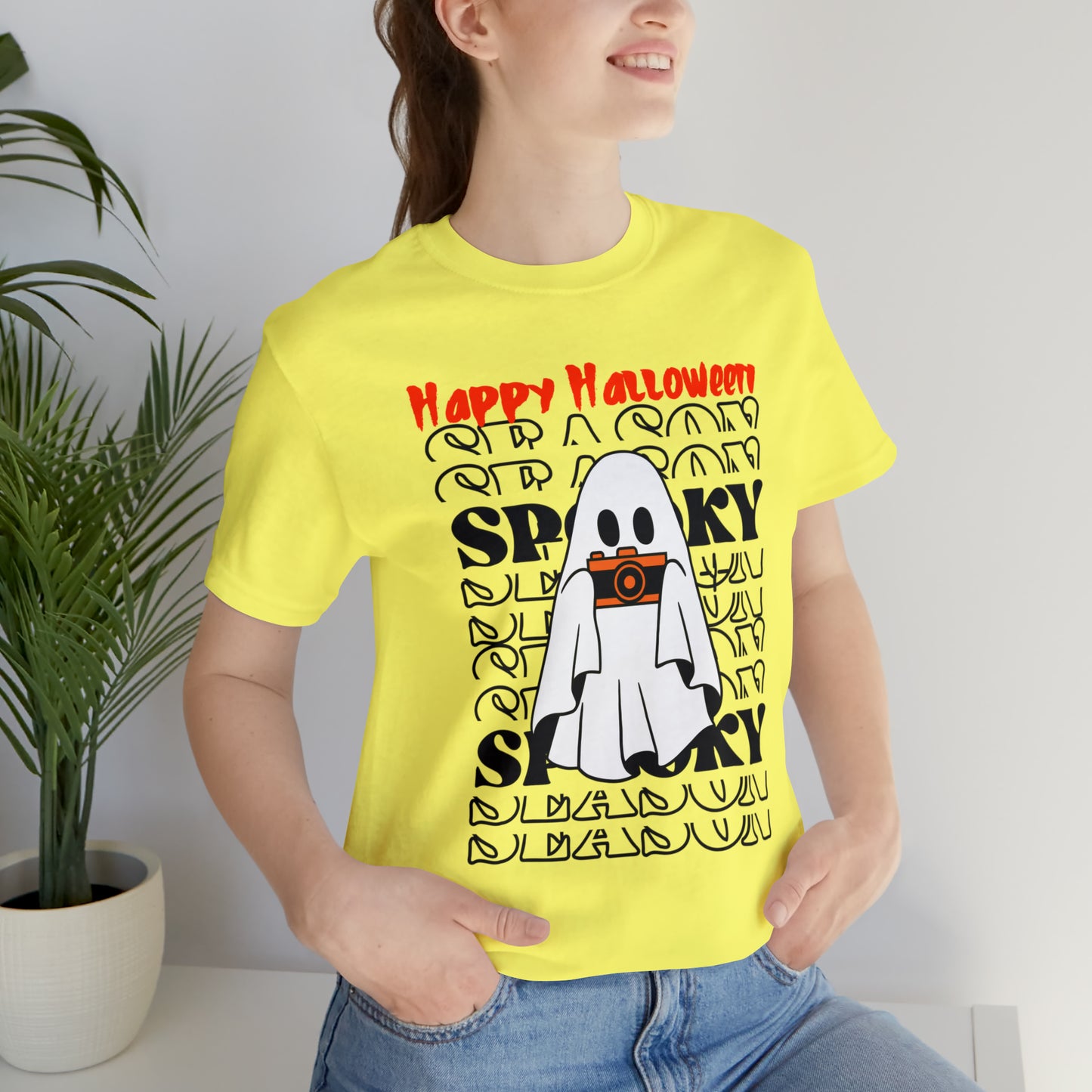 Unisex Jersey Short Sleeve Tee - Halloween - Little Ghost - 08