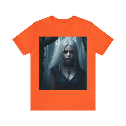 Camiseta de manga corta Unisex Jersey - Mujer bruja de Halloween AI - 01