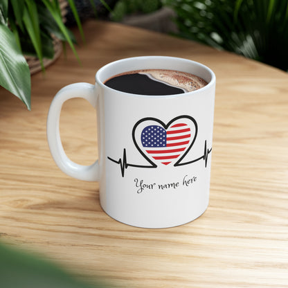Ceramic Mug 11 oz - Custom - United States flag