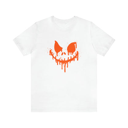 Camiseta de manga corta Unisex Jersey - Cara de terror de Halloween - 01