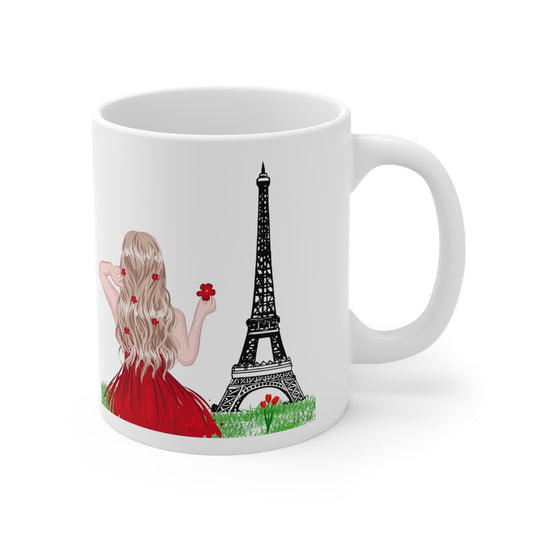 Ceramic Mug 11oz - Girl in Paris