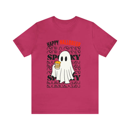 Unisex Jersey Short Sleeve Tee - Halloween - Little Ghost - 01