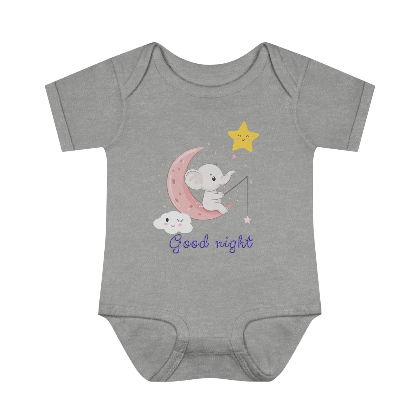 Infant Baby Rib Bodysuit - Baby elephant - 04
