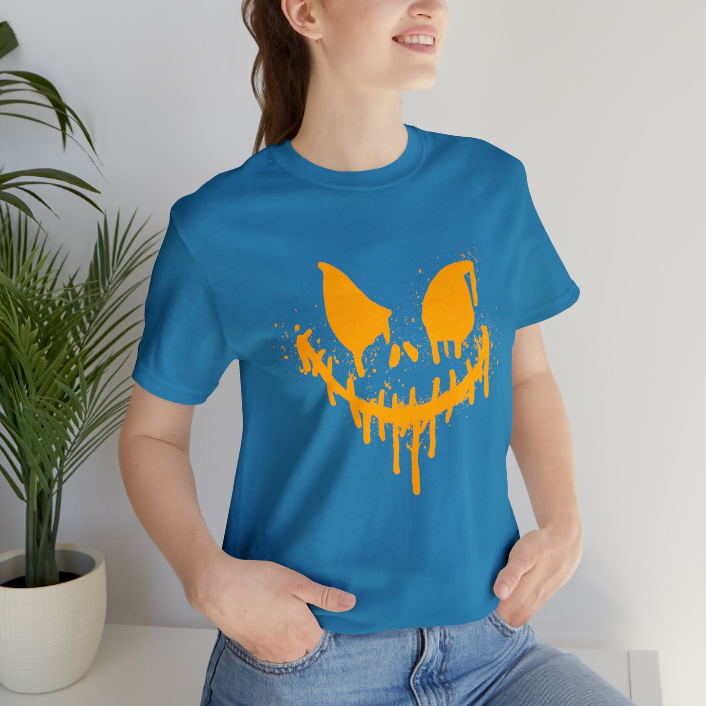 Unisex Jersey Short Sleeve Tee - Halloween Horror face - 03