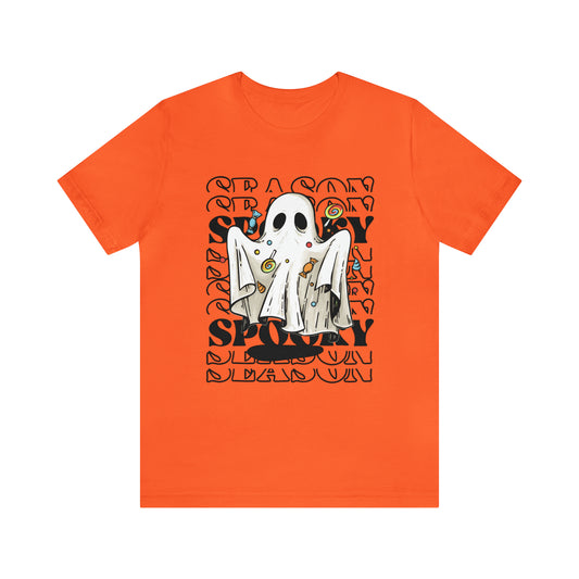 Unisex Jersey Short Sleeve Tee - Halloween - Little Ghost - 05