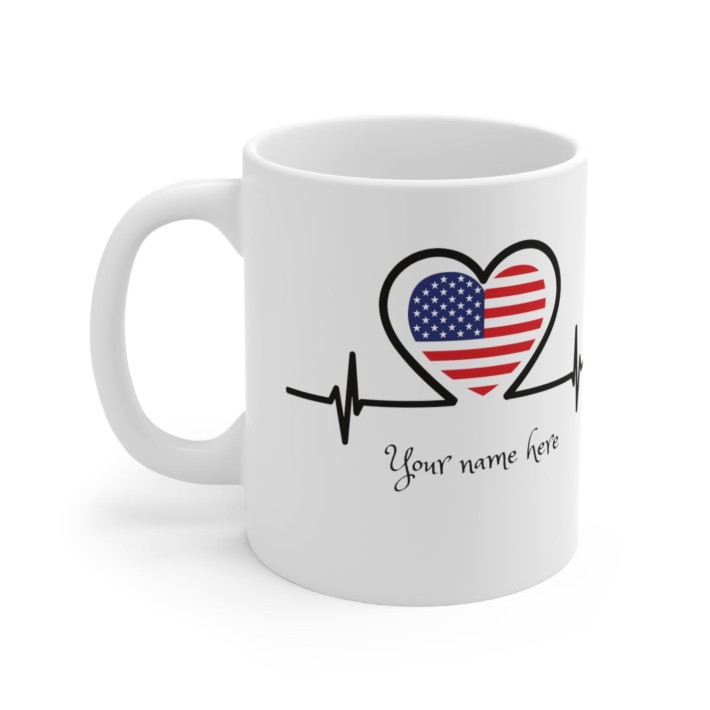 Ceramic Mug 11 oz - Custom - United States flag