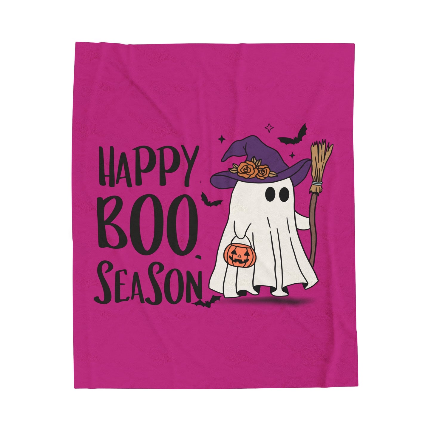Velveteen Plush Blanket - Halloween - Little Ghost - 21-03