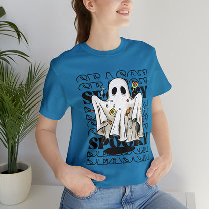 Camiseta de manga corta de jersey unisex - Halloween - Pequeño fantasma - 05