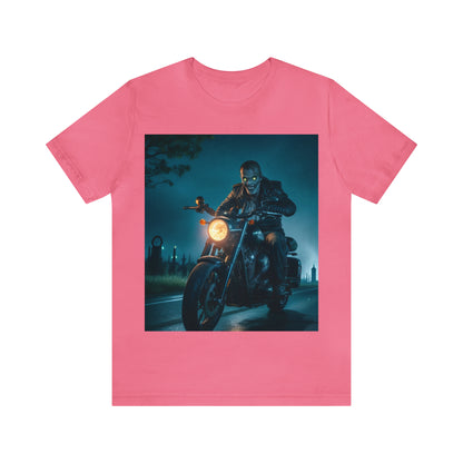 Camiseta de manga corta unisex Jersey - Halloween Motociclista AI - 03