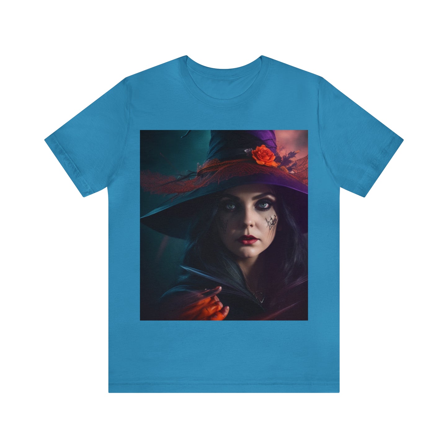 Tee-shirt à manches courtes en jersey unisexe - Halloween Witch AI - 06