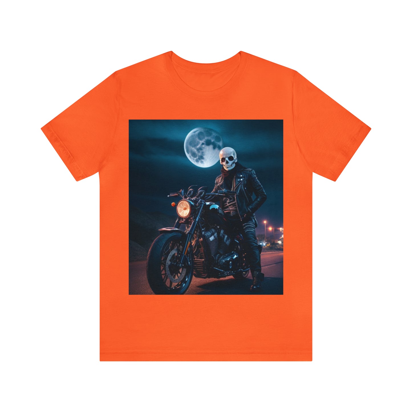 Camiseta de manga corta Unisex Jersey - Halloween Motociclista AI - 02