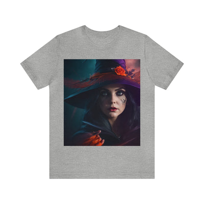 Tee-shirt à manches courtes en jersey unisexe - Halloween Witch AI - 06